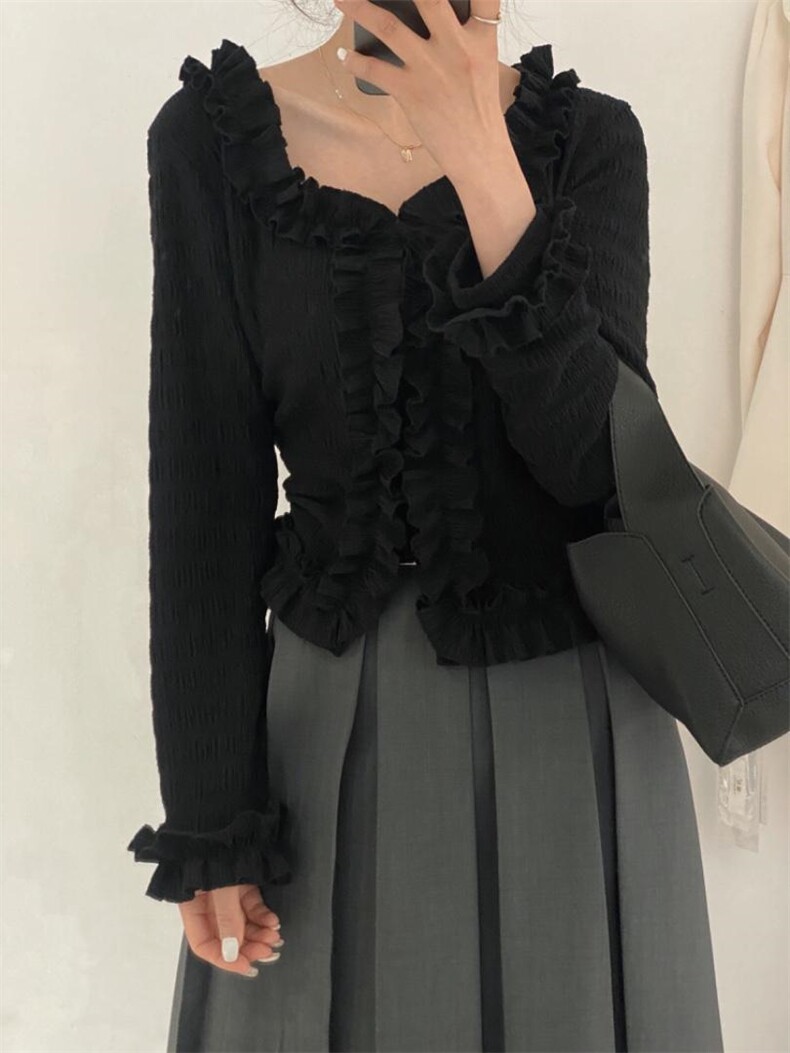 荷叶边小衫，其它，驿谷