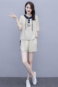 冰丝休闲运动套装夏装2025新款女装气质时髦显瘦洋气阔腿裤两件套图片
