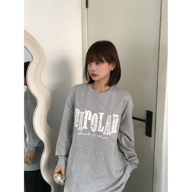 5394-P46好质量做工#原版压线+小香风刺绣长袖T恤,女装T恤,星座617A-2