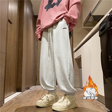 港风新款刺绣字母宽松卫裤K23512-P45控58加绒K23512JR-p55控68，男装休闲裤，电商B315