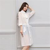 防晒衣2021年夏季长款七分袖时尚排扣纯色韩版百搭潮流，女装防晒衣，涵亦佰惠