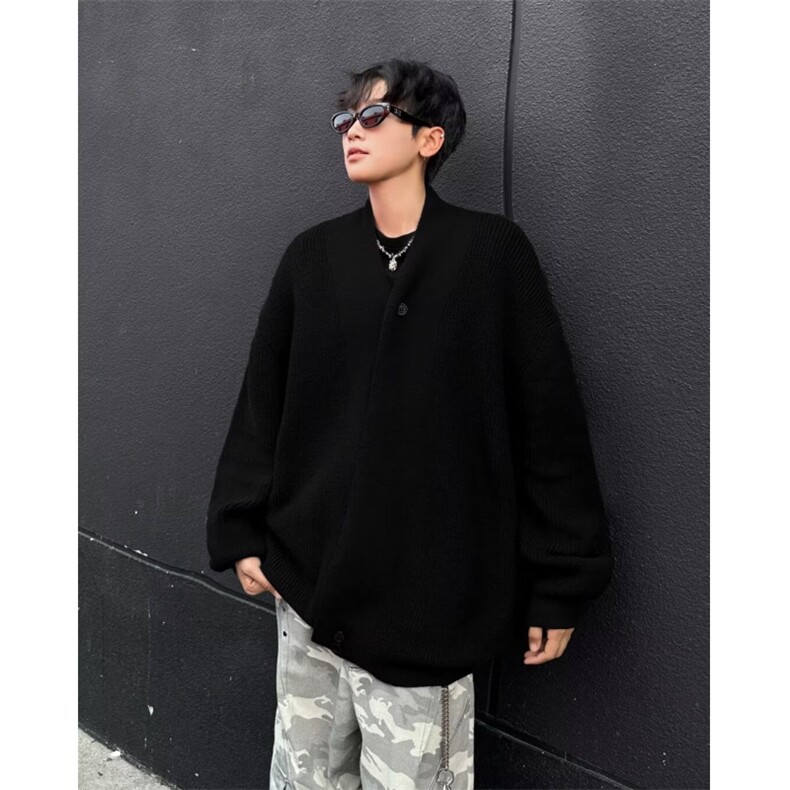秋冬韩版慵懒风针织开衫男士休闲百搭纽扣开衫外套上衣男M6042,男装针织衫/毛衣,星座506