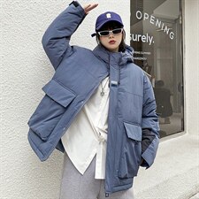 【】A003-HY8003-P135秋冬新款多口袋时尚连帽棉衣港风1，男装棉衣，电商A003