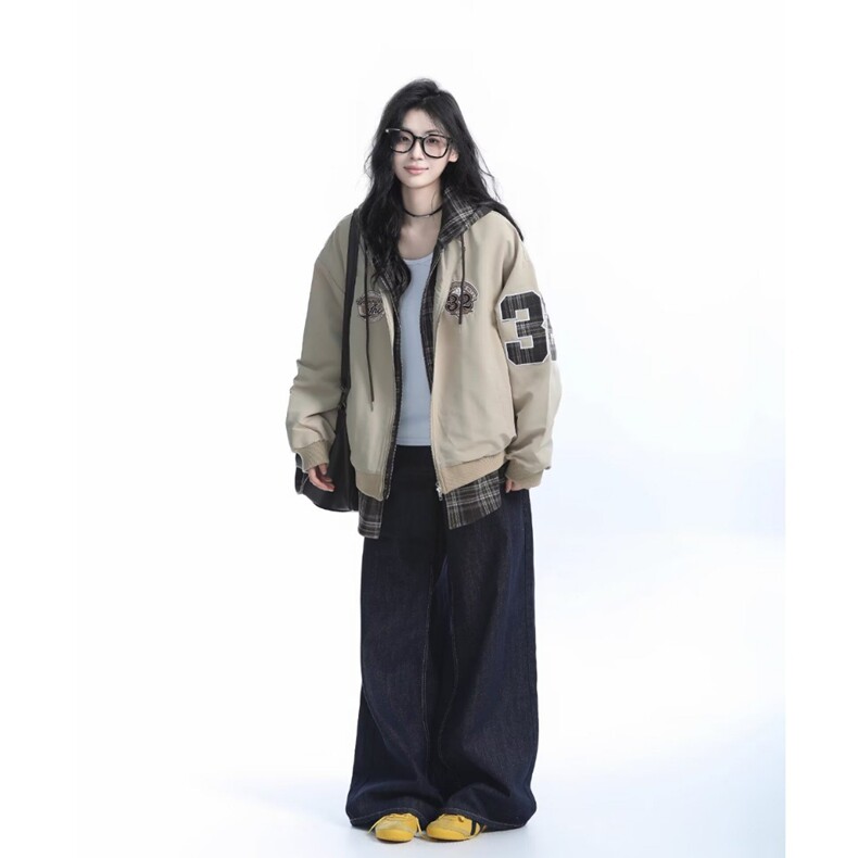 夹克男美式复古学院风棒球服春季撞色拼接外套时尚刺绣上衣潮,男装夹克,星座218-8