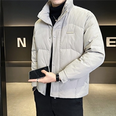 6608-L-4XL-P185标50绒店主风男士休闲立领纯色休闲羽绒服外套，男装羽绒服，电商B255