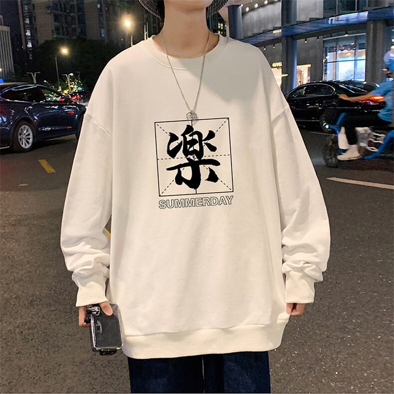 S6197-P28加绒款-P33秋季圆领卫衣男大码韩版宽松长袖外套,男装卫衣,电商A040