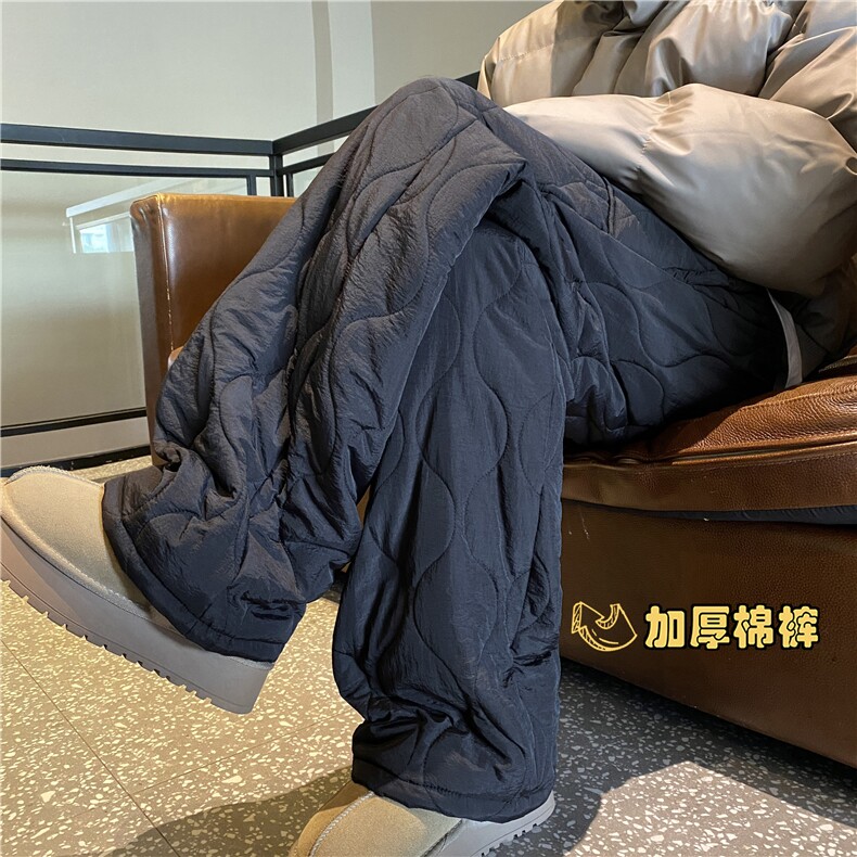 2025冬季新款潮流亮色情侣中性葫芦格宽松棉裤B315-K866-p55控78，男装棉裤，电商B315