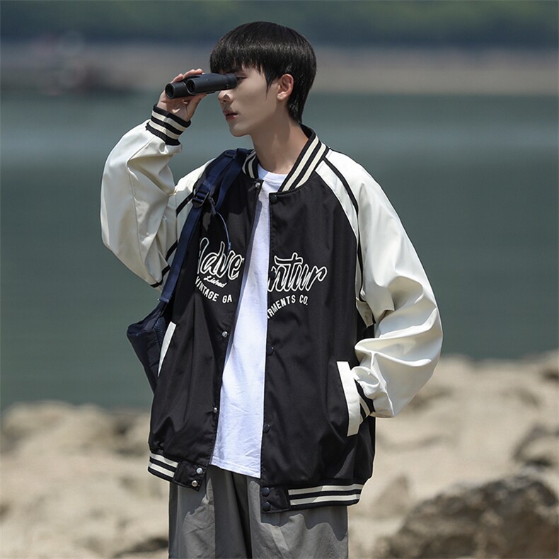 新款男小牛津面料棒球服竖领cityboy风针织外套WT2409-P80控138,男装夹克,星座717