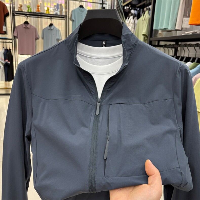 夏季新款休闲防晒服中青年男装宽松立领防晒衣薄款外套皮肤衣,男装防晒衣,电商B212（原钱塘6029）