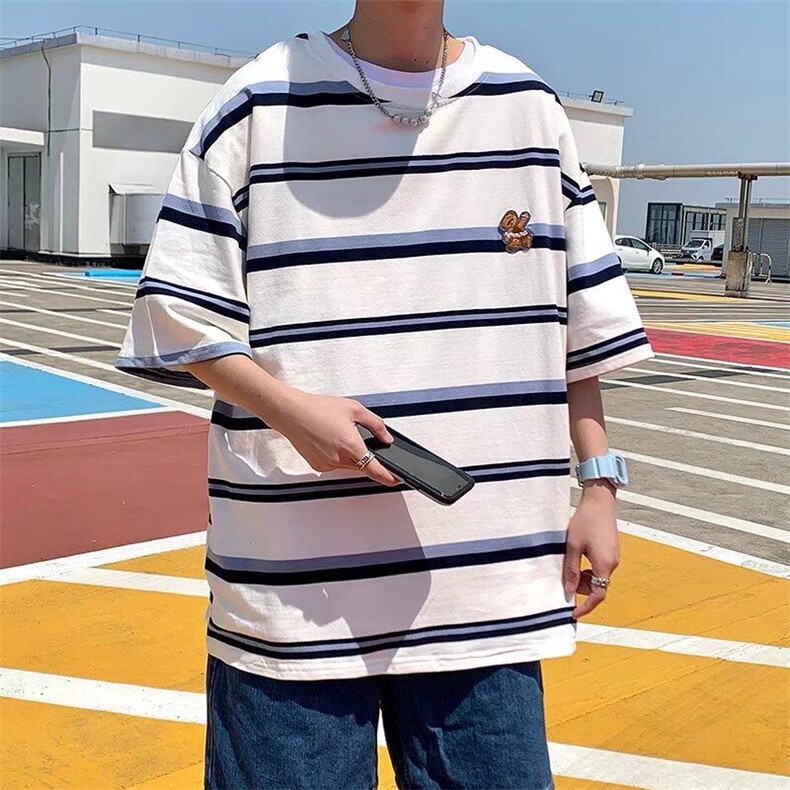 五分袖夏季条纹T恤,男装T恤,星座410-6（原星座1304-1）