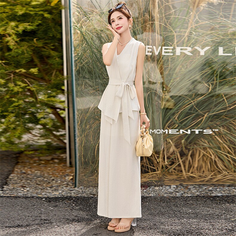 高级感减龄西装马甲阔腿裤两件套女2025夏季新款韩版时尚休闲套装,女装套装/套裙,朵莱米