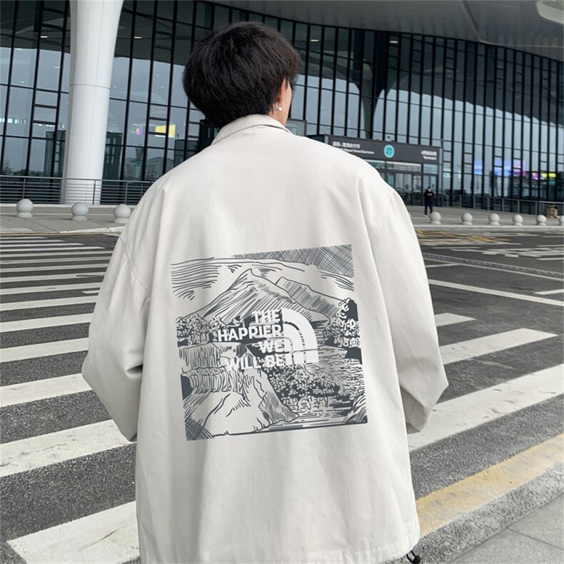 电商DSA028-JKBV466P45春季新款印花港风立领夹克休闲外套男,男装夹克,电商A028