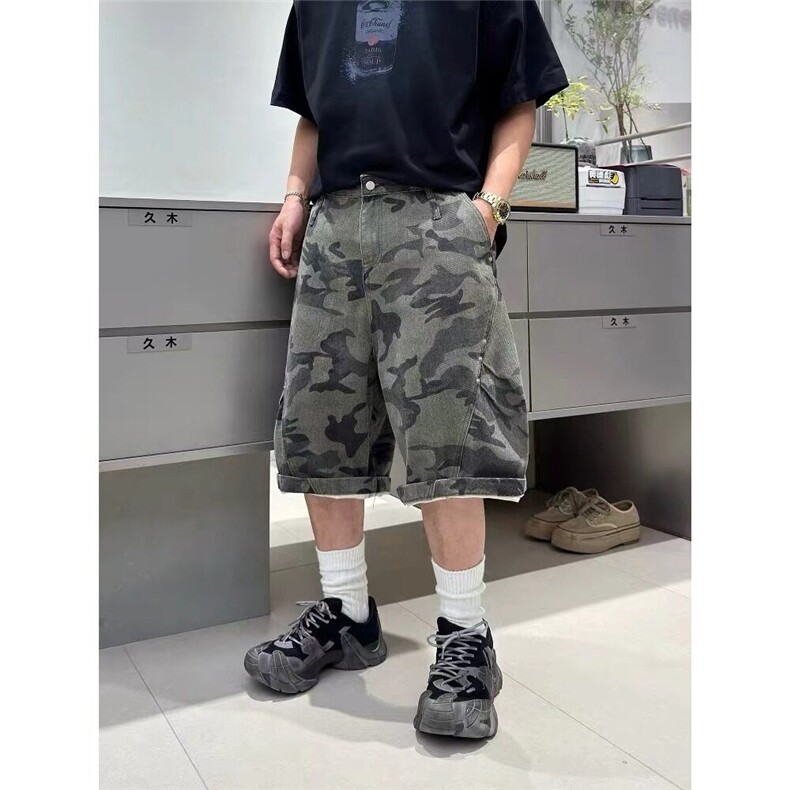 新款！迷彩工装牛仔裤男夏季七分裤文艺流行潮流气质insNA331,男装牛仔裤,星座1116A（原606A-3）
