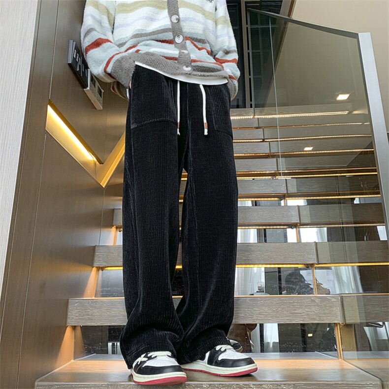 秋季灯芯绒贴袋直筒休闲裤M~5XLXZ604-KG63-P50控68,男装休闲裤,星座604