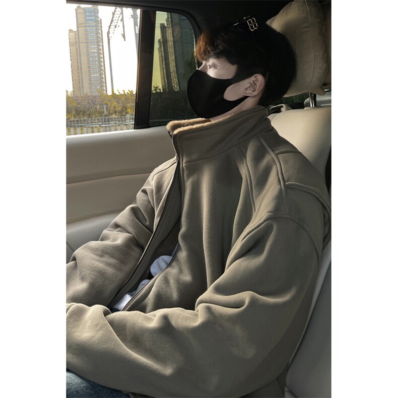 黑墙风9百搭复古剪裁解构设计加绒加厚重磅夹克外套TBMY03-P120,男装夹克,星座1315