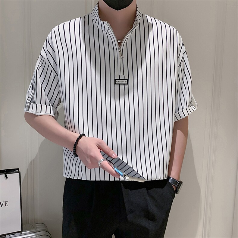 小伙风~夏季新款条纹中袖T恤衫V5013/P50,男装T恤,电商B331