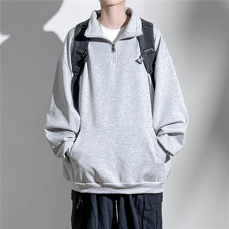 360克重磅冲锋衣内胆半拉链翻领POLO衫高领卫衣男WY77077P65控88,男装卫衣,星座226-1
