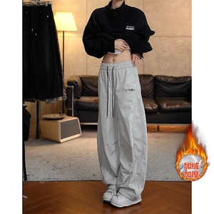 美式褶皱加绒伞兵工装裤男款防风阔腿弯刀裤ZK522常规P41加绒P47,男装工装外套,四季星座505