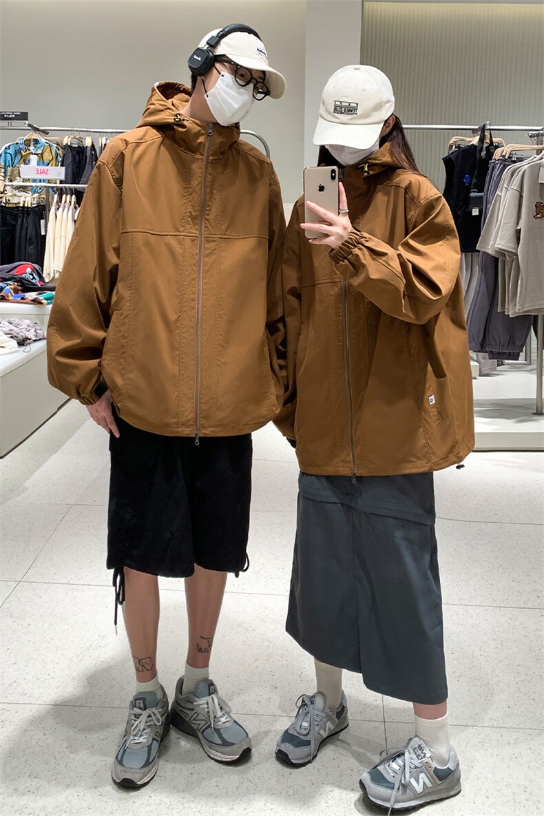 2023放水防风冲锋衣夹克情侣宽松潮牌外套2355TP75,男装夹克,电商A309