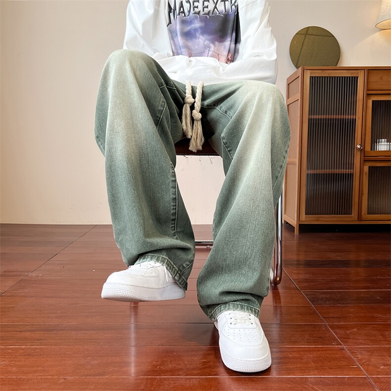 麻绳复古牛仔裤男直筒B342-NK7001-P50控68,男装牛仔裤,电商B342