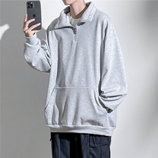 1360克重磅半拉链POLO衫50%棉50%涤纶大码M-5XL卫衣男WY77077P65，男装Polo衫，星座226-2