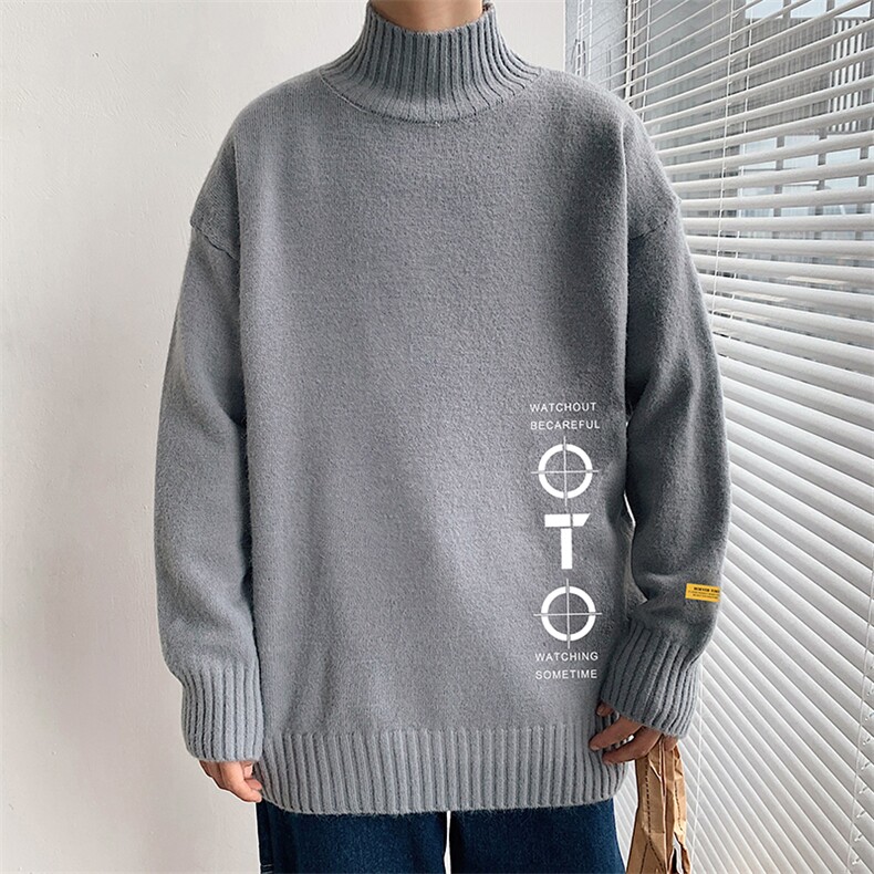 M18114-P45加绒款-P65半高领毛衣男士大码针织衫男毛线衣男,男装针织衫/毛衣,电商A040