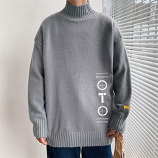 M18114-P45加绒款-P65半高领毛衣男士大码针织衫男毛线衣男，男装针织衫/毛衣，电商A040
