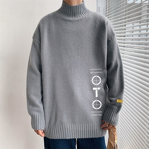 M18114-P45 加绒款-P65半高领毛衣男士大码针织衫男毛线衣男图片