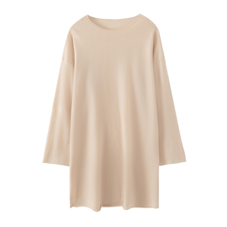 2025年秋季新款纯色羊毛针织长款套头，女装羊毛衫，庆大羊绒