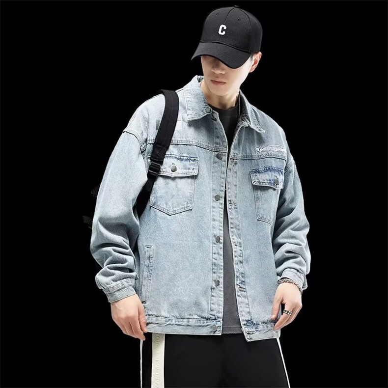 1506-1/JY80021/P44冬季美式复古水洗翻领牛仔夹克男潮牌宽松,男装夹克,星座1506-1