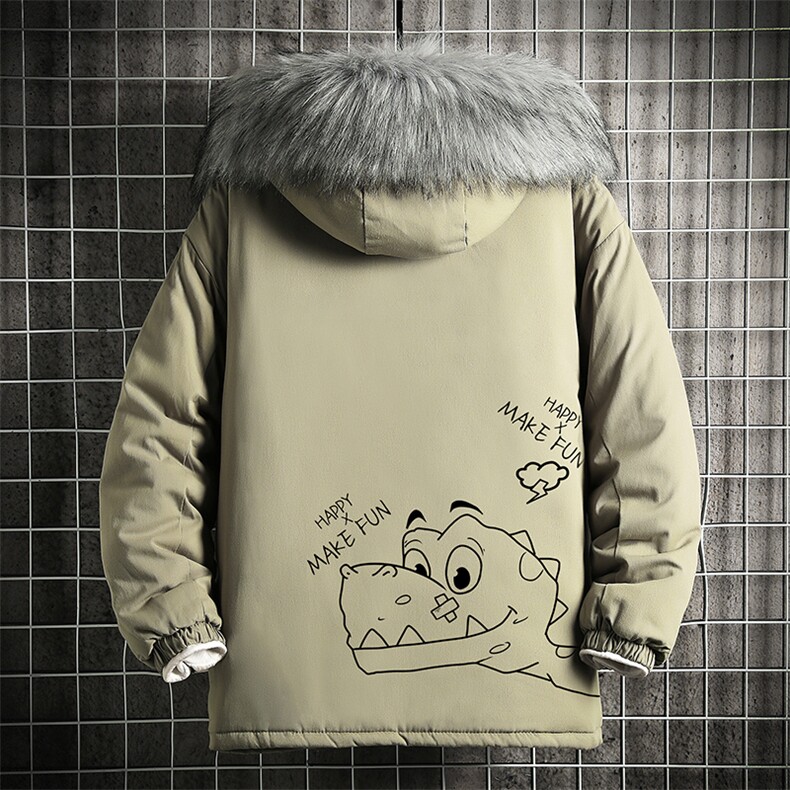 MM48136-P130冬季大毛领棉衣男士大码加厚棉袄男棉服网格,男装棉衣,电商A040A