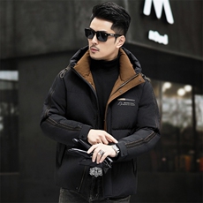 B6095钱塘2020-3时尚休闲厚款百搭有帽冬季中年男士羽绒服P250，男装羽绒服，钱塘207-3