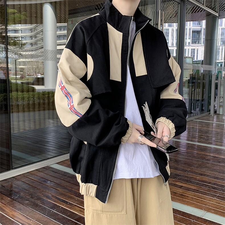 纯棉2023新款韩版青少年夹克日系帅气潮流休闲秋季工装W1144-P66,男装夹克,星座512-2