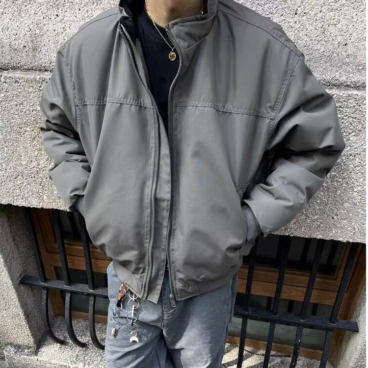 宽松型棒球服美式复古外套男春秋款小众飞行员工装夹克长袖潮翻领,男装夹克,星座506A
