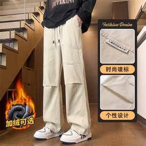 纯棉工装裤男士秋冬新款直筒宽松休闲阔腿长裤Z9852-P50/加绒P55图片