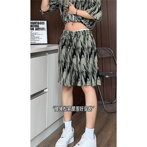 短袖衬衫男+短裤男套装男100%聚酯纤维M-5XL大码TZ78721P50控98图片