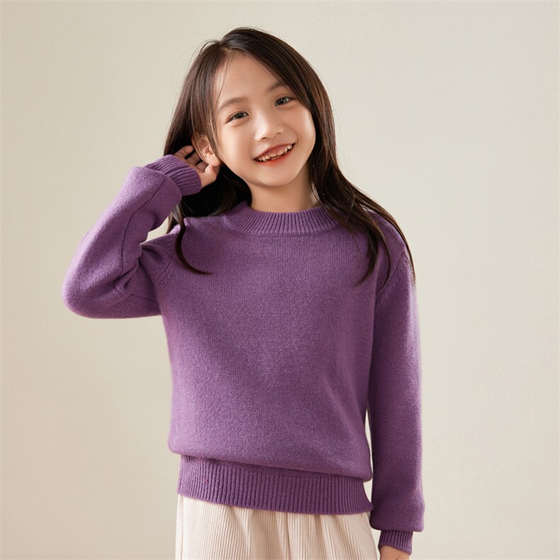秋冬男女通用罗纹领口时尚百搭衫，童装卫衣/绒衫，贝美羊绒