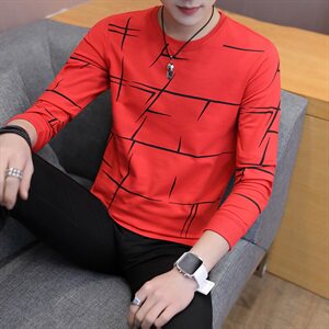 款6622长袖t恤男春季2021韩版新款圆领男士卫衣潮流打底衫图片