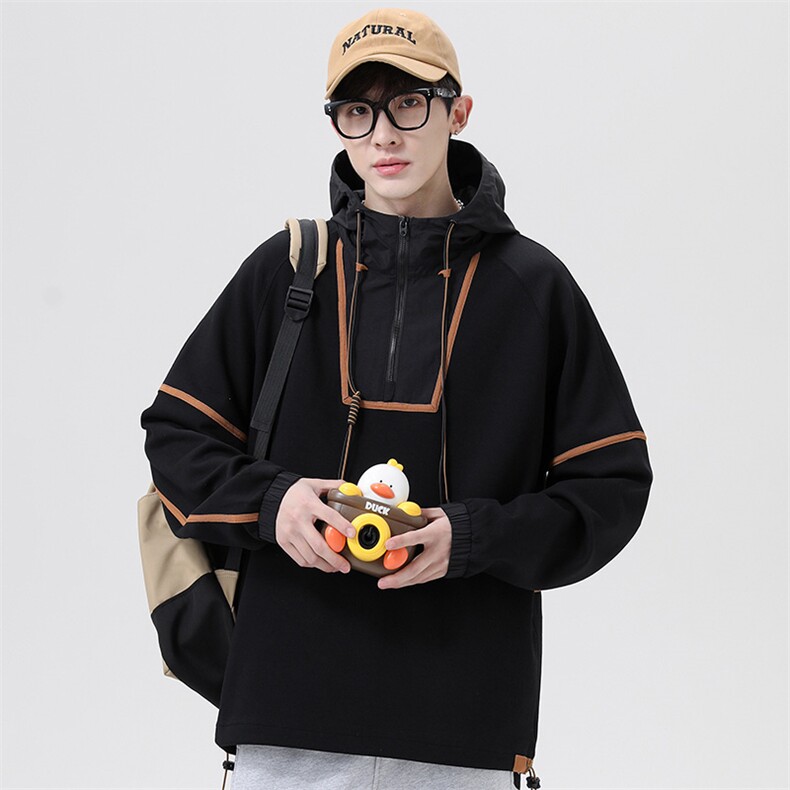 秋季新款连帽套头上衣潮流情侣款宽松卫衣男EY-3549-P80,男装卫衣,电商B306