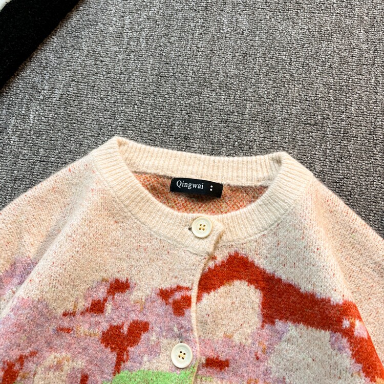 时尚潮流休闲新款陈伟霆同款蜡笔风提花早秋毛衣开衫男女外套,男装针织衫/毛衣,星座218-8