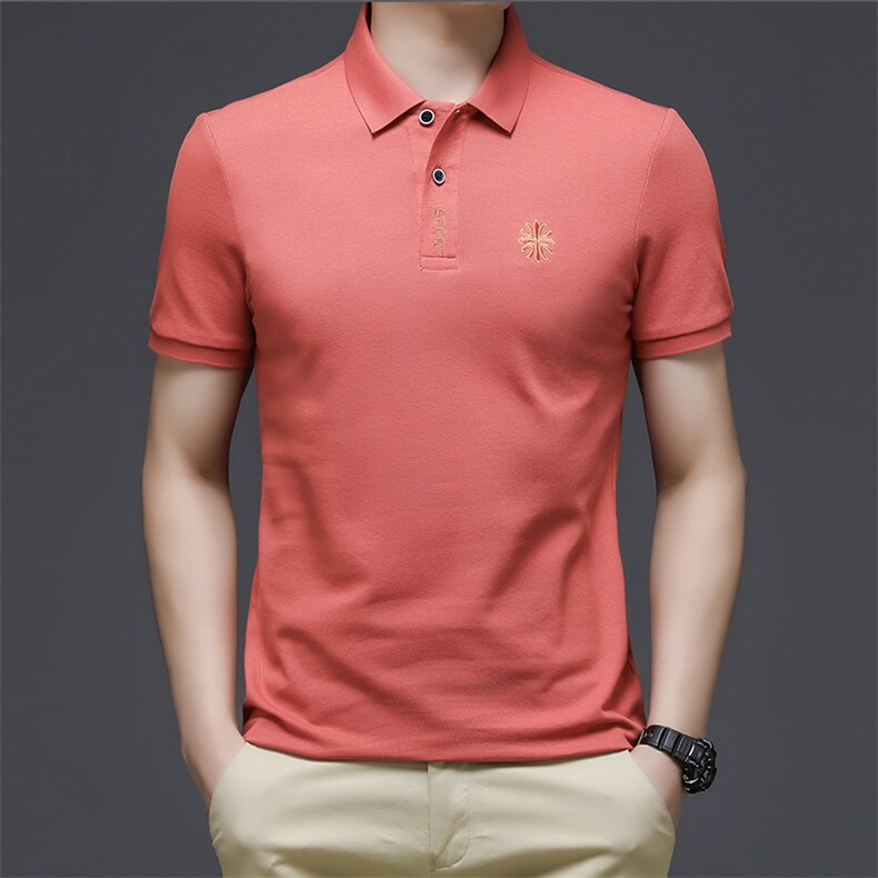 POLO衫男2023夏季纯色休闲简约时尚翻领体恤夏天中青年短袖套头,男装T恤,电商B212（原钱塘6029）