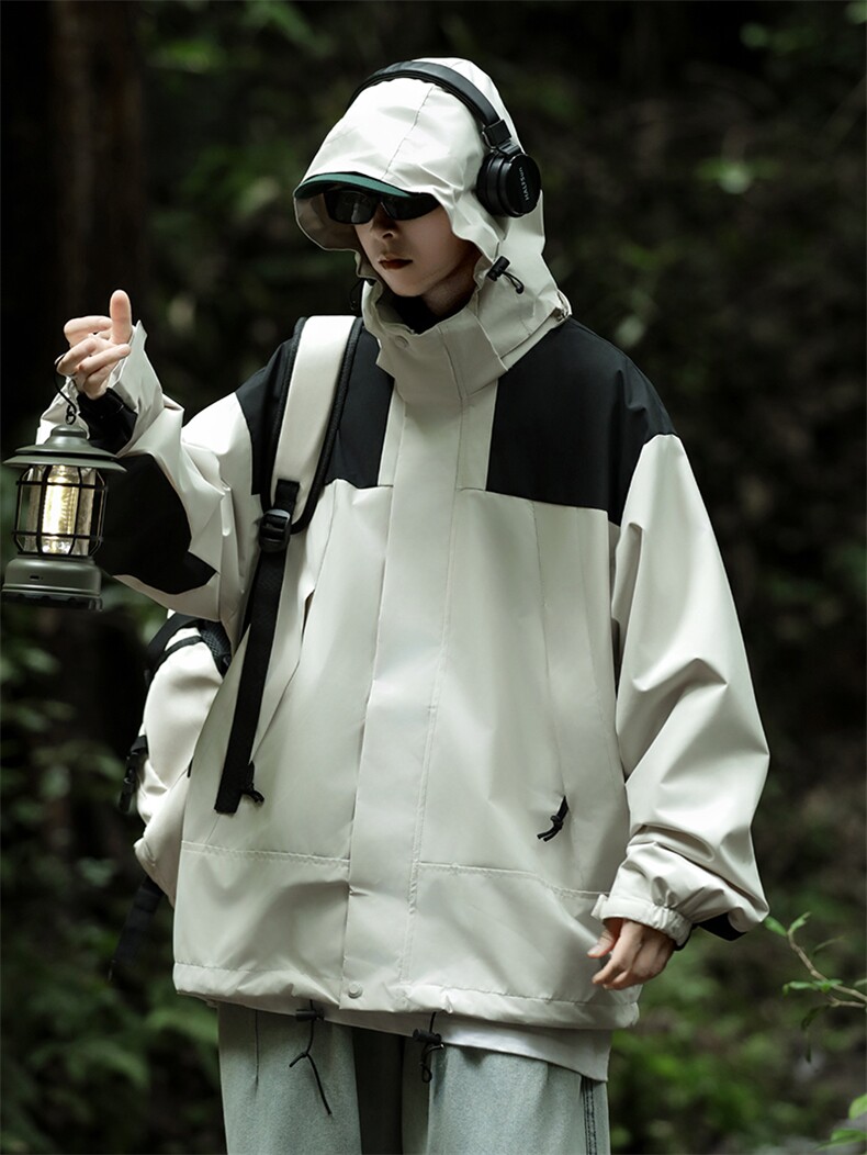 山系冲锋衣秋季男工装防水宽松夹克连帽外套 CF55-P58 控88图片
