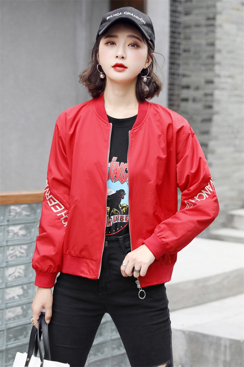 2024新款秋季短款棒球服女外穿百搭刺绣上衣时尚洋气休闲夹克外套,女装短外套,美沁