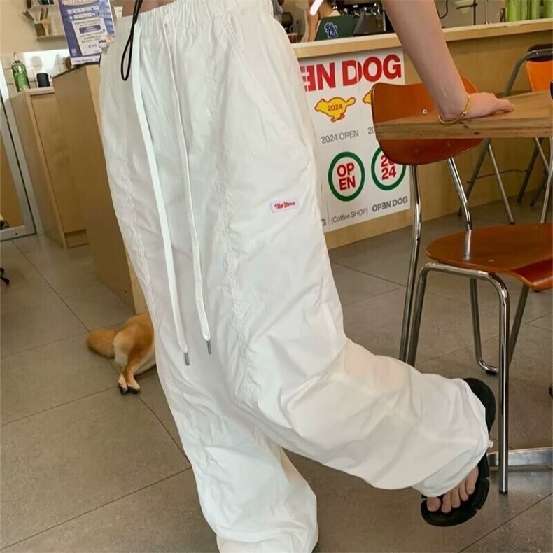 现货美式复古休闲伞兵裤女街舞hiphop束脚抽绳阔腿裤子WLK244-P45,男装休闲裤,星座1008
