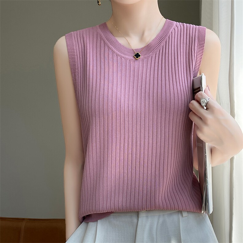 抽条吊带2024年夏季简约时尚气质百搭简约针织衫，女装背心吊带，片语羊绒