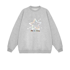 2025年秋季套头长袖时尚休闲笑脸星星，女装卫衣/绒衫，花可