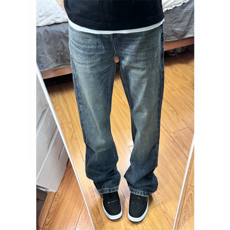 新款直筒牛仔裤男春秋款美式高街ins高级感显瘦长裤L21477-P45,男装牛仔裤,星座1008