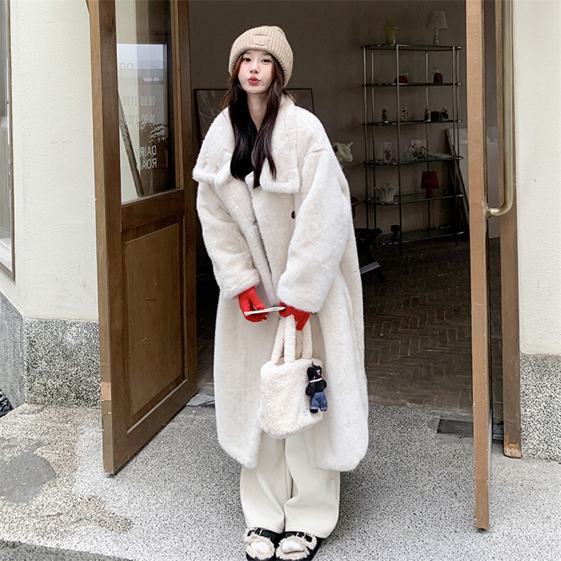 竞品毛呢外套仿水貂毛皮毛一体,女装短外套,2B183