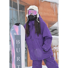 冬季防风防水单板双板加棉加厚连帽滑雪服外套男女HF58-P160控268，女装短外套，电商A001