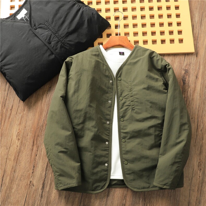 冬男士加厚夹棉轻盈保暖复古宽松休闲V领棉衣棉服外套TT2278P76,男装棉衣,星座1013-5